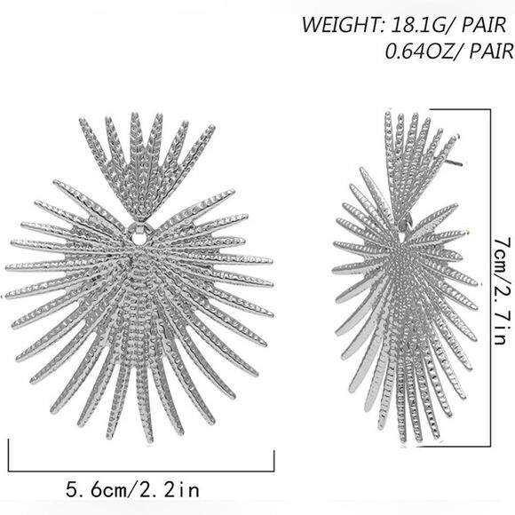 ⭐️✨Silver Sunburst earrings ✨⭐️ - Picture 5 of 7